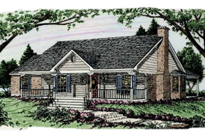 Dream House Plan - Country Exterior - Front Elevation Plan #406-148