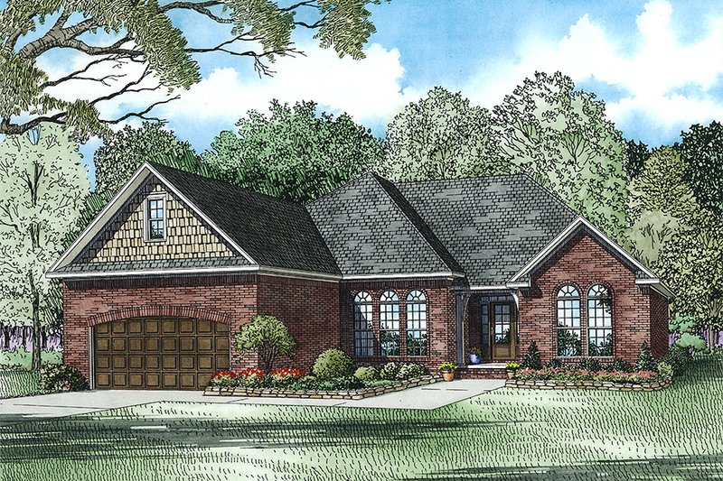 Dream House Plan - Exterior - Front Elevation 3 for European House Plan #17-2458 - 3 bed, 2 bath