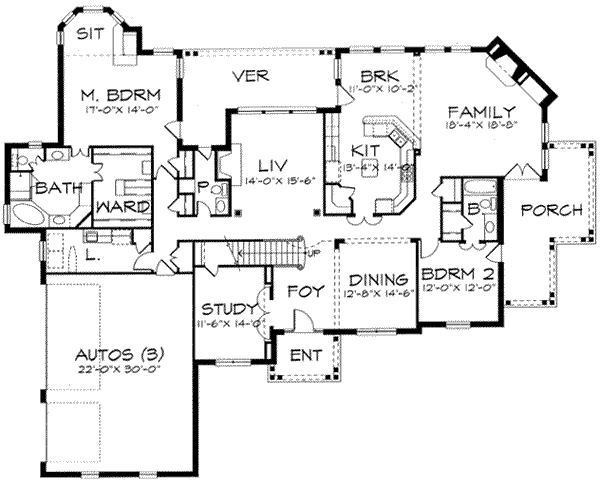 European Floor Plan - Main Floor Plan #141-124