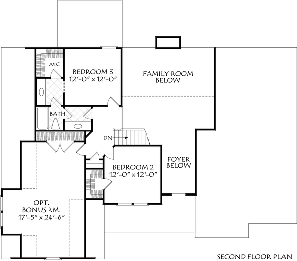 Traditional Floor Plan - Upper Floor Plan #927-1042