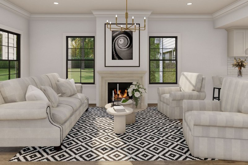 House Design - Interior - Family Room for Farmhouse House Plan #17-3448 - 3 bed, 2 bath