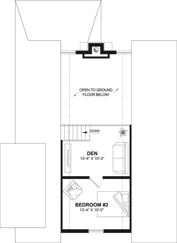 Home Plan - Floor Plan - Upper Floor for Cottage House Plan #23-2905 - 2 bed, 1 bath