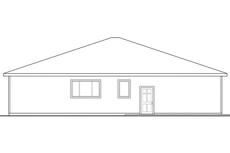 Architectural House Design - Exterior - Rear Elevation for Cabin House Plan #124-854 - 3 bed, 2 bath