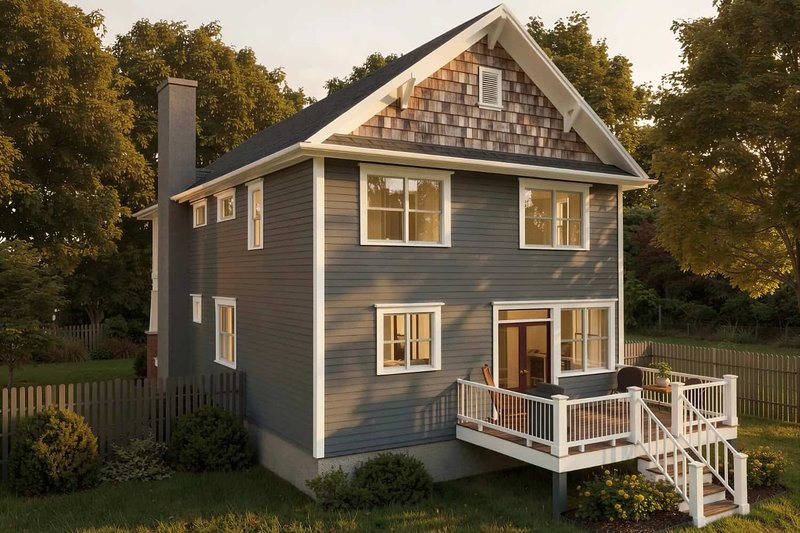 Architectural House Design - Exterior - Rear Elevation for Craftsman House Plan #79-357 - 3 bed, 2.5 bath