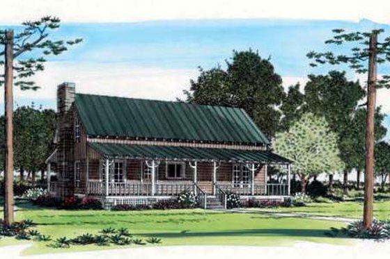 Exterior - Front Elevation for Southern House Plan #312-137 - 2 bed, 2 bath