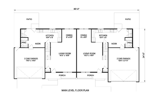 Floor Plan - Main Floor for Traditional House Plan #116-289 - 4 bed, 2 bath