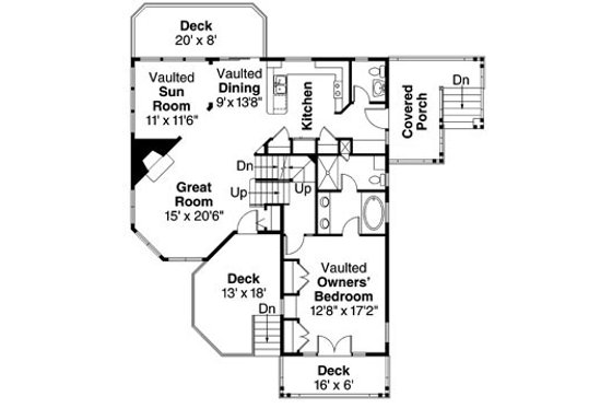 Floor Plan - Main Floor for Craftsman House Plan #124-784 - 3 bed, 2.5 bath