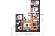Country Style House Plan - 3 Beds 2 Baths 1716 Sq/Ft Plan #44-196 Floor 