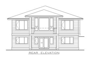 Exterior - Rear Elevation for Prairie House Plan #1100-17 - 2 bed, 2 bath