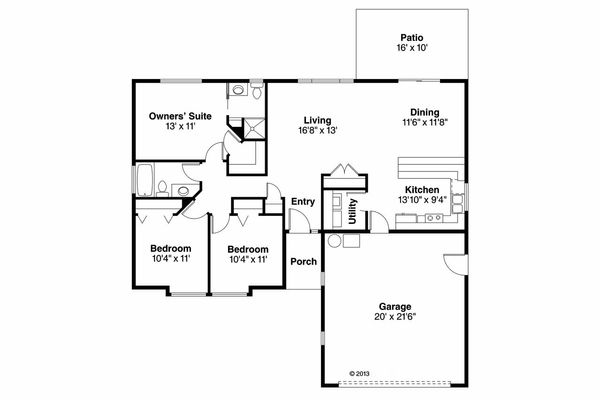 Home Plan - Ranch Floor Plan - Main Floor Plan #124-905