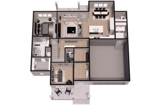 Floor Plan - Main Floor 1 for Bungalow House Plan #51-1361 - 4 bed, 3.5 bath