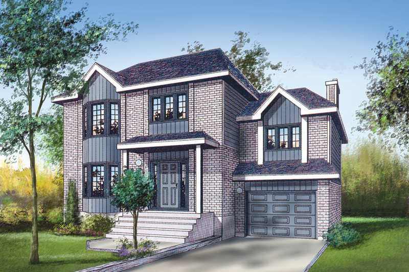 House Blueprint - European Exterior - Front Elevation Plan #25-4848