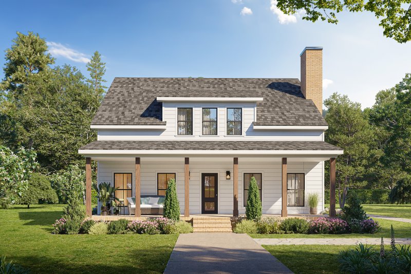 House Blueprint - Exterior - Front Elevation 4 for Farmhouse House Plan #1117-33 - 3 bed, 3.5 bath