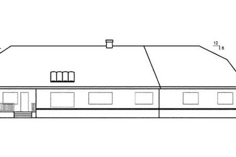 House Blueprint - Exterior - Rear Elevation for Traditional House Plan #60-233 - 3 bed, 2.5 bath