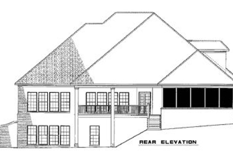 Architectural House Design - Exterior - Rear Elevation for European House Plan #17-2006 - 4 bed, 5 bath