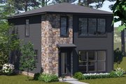 Modern Style House Plan - 3 Beds 2.5 Baths 1280 Sq/Ft Plan #513-2355 Exterior 
