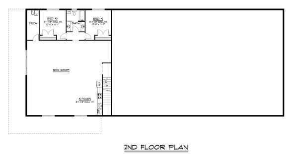 Barndominium Floor Plan - Upper Floor Plan #1064-318