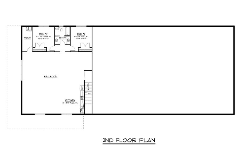 Home Plan - Floor Plan - Upper Floor for Barndominium House Plan #1064-318 - 3 bed, 2.5 bath