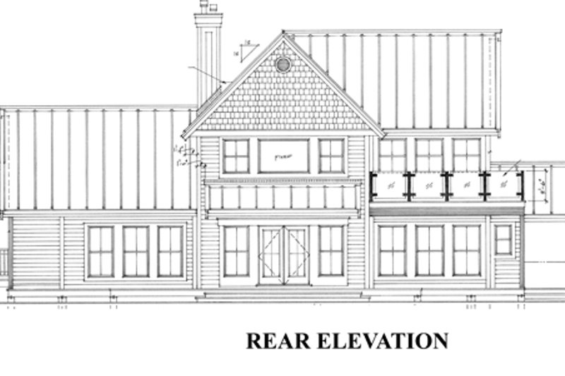 Dream House Plan - Exterior - Rear Elevation for Farmhouse House Plan #118-121 - 3 bed, 3.5 bath