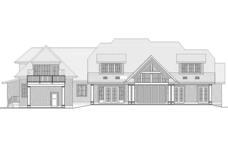 Architectural House Design - Exterior - Rear Elevation for Craftsman House Plan #1086-15 - 4 bed, 3 bath