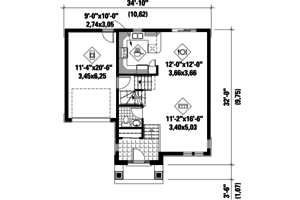 Floor Plan - Main Floor for Traditional House Plan #25-4663 - 3 bed, 1 bath