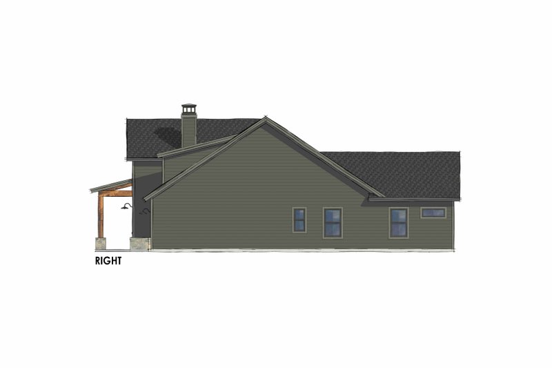 House Design - Exterior - Other Elevation 1 for Country House Plan #1096-111 - 3 bed, 2 bath