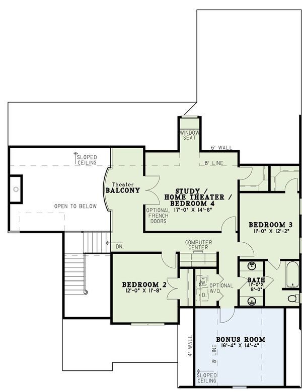 Home Plan - European Floor Plan - Upper Floor Plan #17-2415