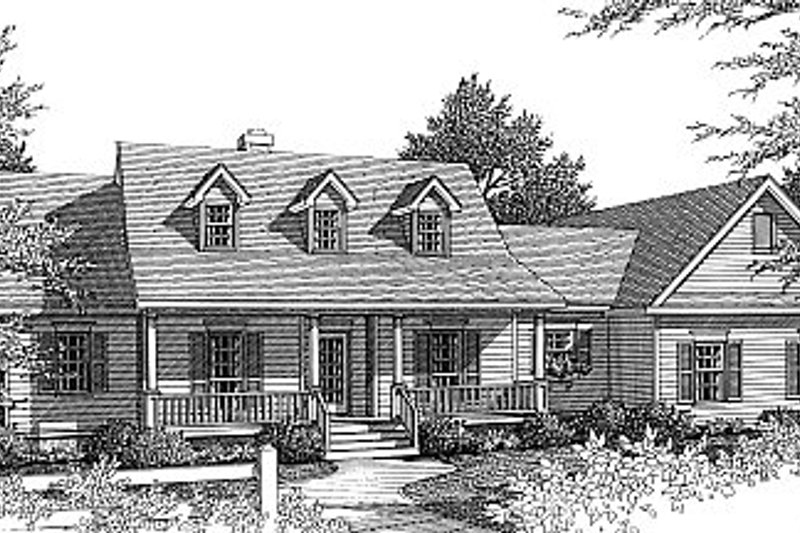 Architectural House Design - Country Exterior - Front Elevation Plan #14-112