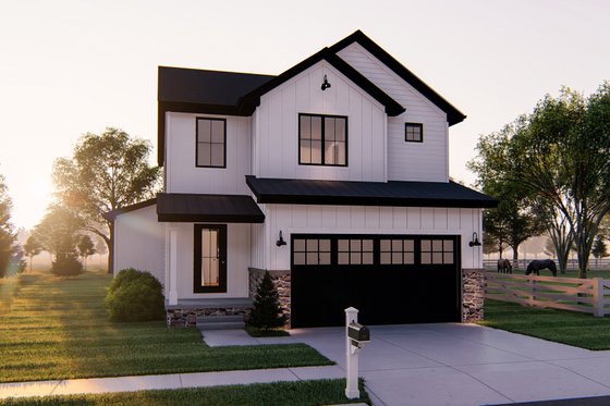Exterior - Front Elevation for Farmhouse House Plan #455-265 - 3 bed, 2.5 bath