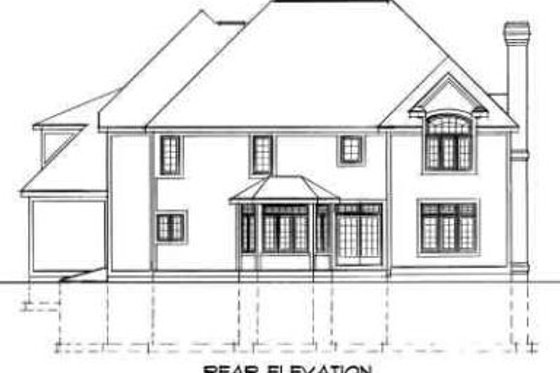 Exterior - Rear Elevation for Traditional House Plan #75-149 - 3 bed, 2.5 bath