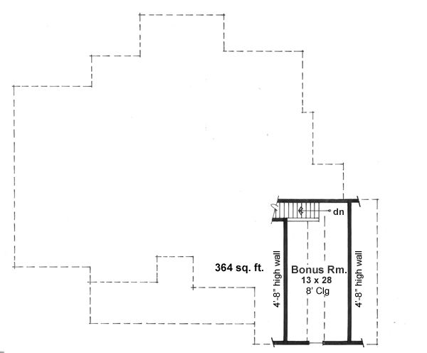House Plan Design - Craftsman style house plan, upper level floor plan
