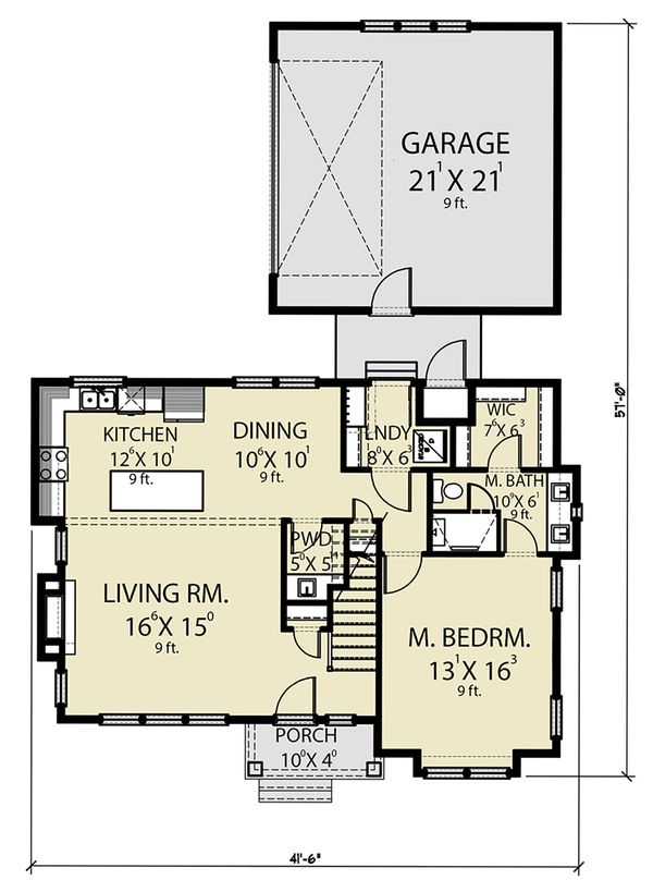 House Design - Farmhouse Floor Plan - Main Floor Plan #1070-40
