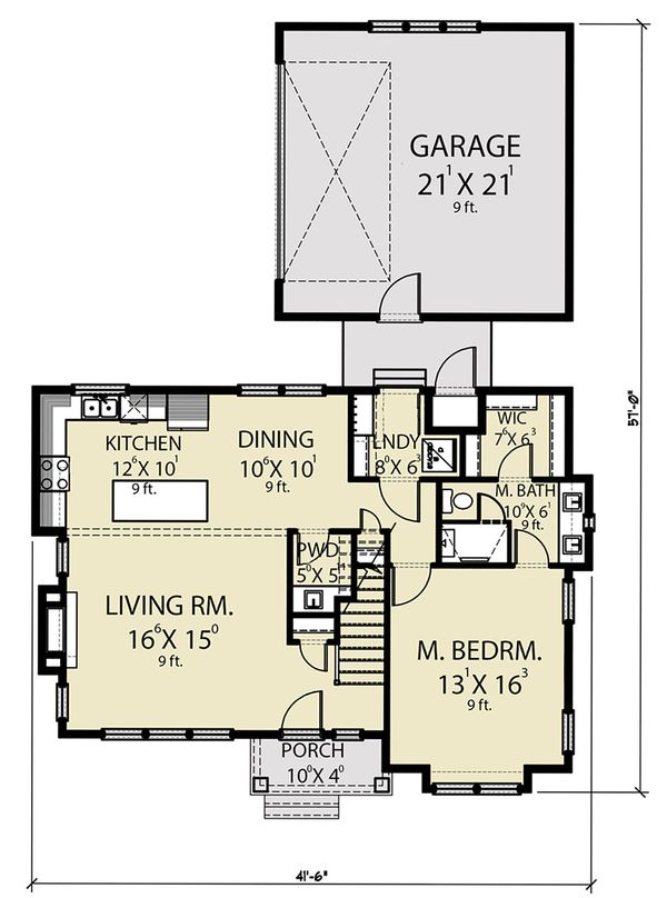 Farmhouse Floor Plan - Main Floor Plan #1070-40