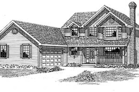 Exterior - Front Elevation for Traditional House Plan #47-271 - 4 bed, 2.5 bath