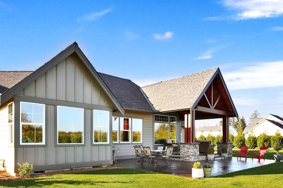 Exterior - Rear Elevation 1 for Craftsman House Plan #1070-15 - 3 bed, 2.5 bath