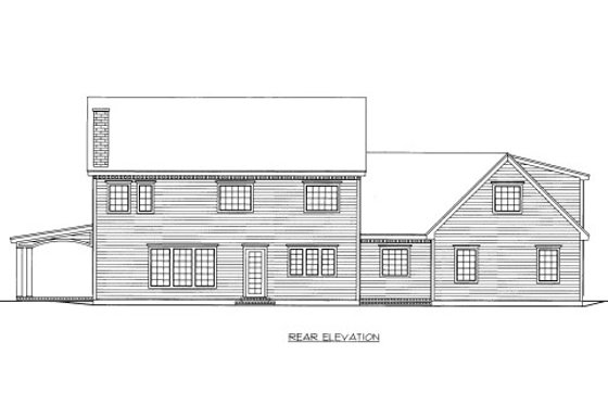 Exterior - Rear Elevation for Traditional House Plan #117-795 - 4 bed, 2.5 bath