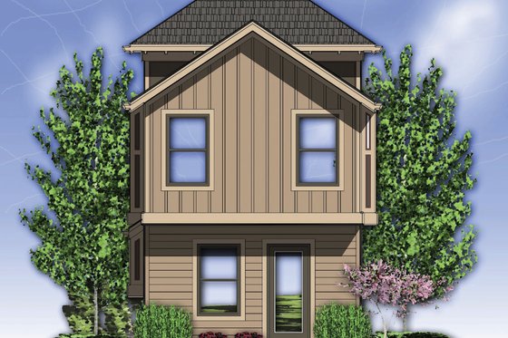 Exterior - Rear Elevation for Craftsman House Plan #48-569 - 2 bed, 2 bath