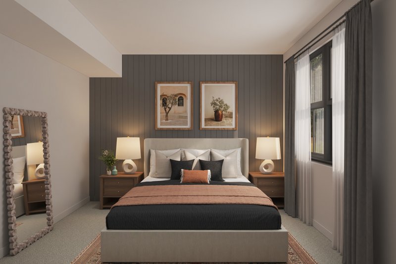 House Blueprint - Interior - Master Bedroom for Barndominium House Plan #1070-270 - 1 bed, 1 bath