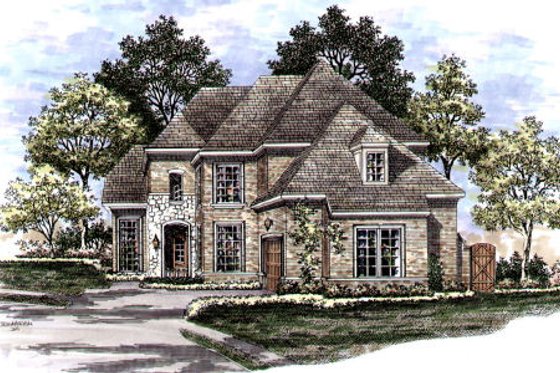 Exterior - Front Elevation for European House Plan #141-330 - 3 bed, 2.5 bath