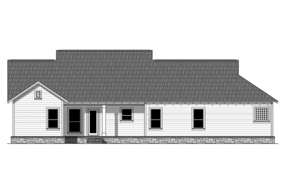 Exterior - Rear Elevation for Ranch House Plan #21-428 - 3 bed, 2 bath
