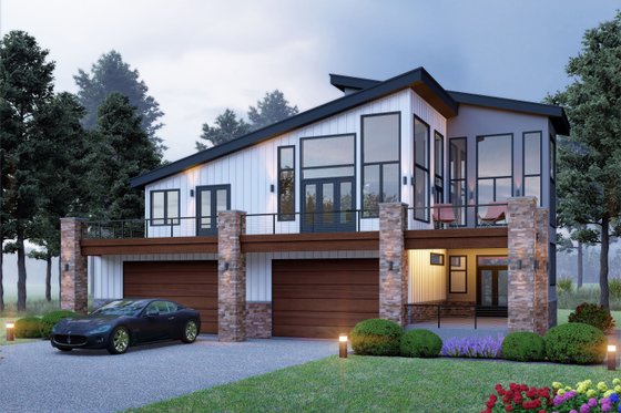 Exterior - Front Elevation 4 for Contemporary House Plan #932-1266 - 3 bed, 4 bath