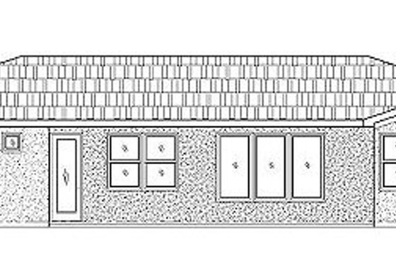Exterior - Rear Elevation for Adobe / Southwestern House Plan #24-287 - 3 bed, 3 bath
