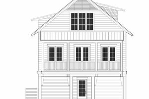 Exterior - Front Elevation 3 for Beach House Plan #443-12 - 3 bed, 2.5 bath