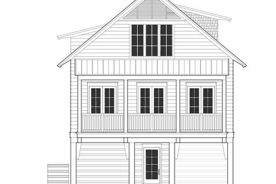 Exterior - Front Elevation 3 for Beach House Plan #443-12 - 3 bed, 2.5 bath