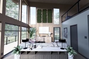 Interior - Family Room for Modern House Plan #923-398 - 1 bed, 1 bath