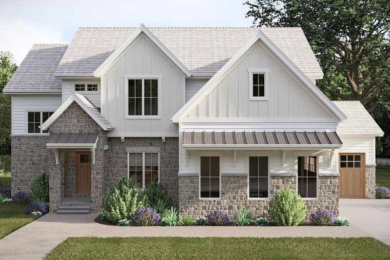 House Plan Design - Exterior - Front Elevation 3 for Farmhouse House Plan #455-813 - 4 bed, 3.5 bath