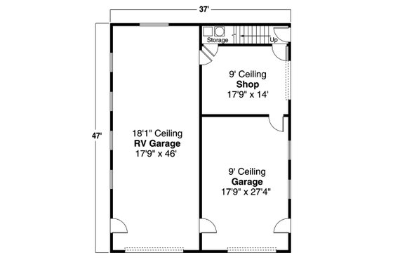 Floor Plan - Main Floor for Traditional House Plan #124-1197 - 1 bed, 1.5 bath