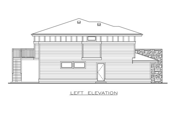 Exterior - Other Elevation 1 for Prairie House Plan #1100-33 - 3 bed, 2 bath