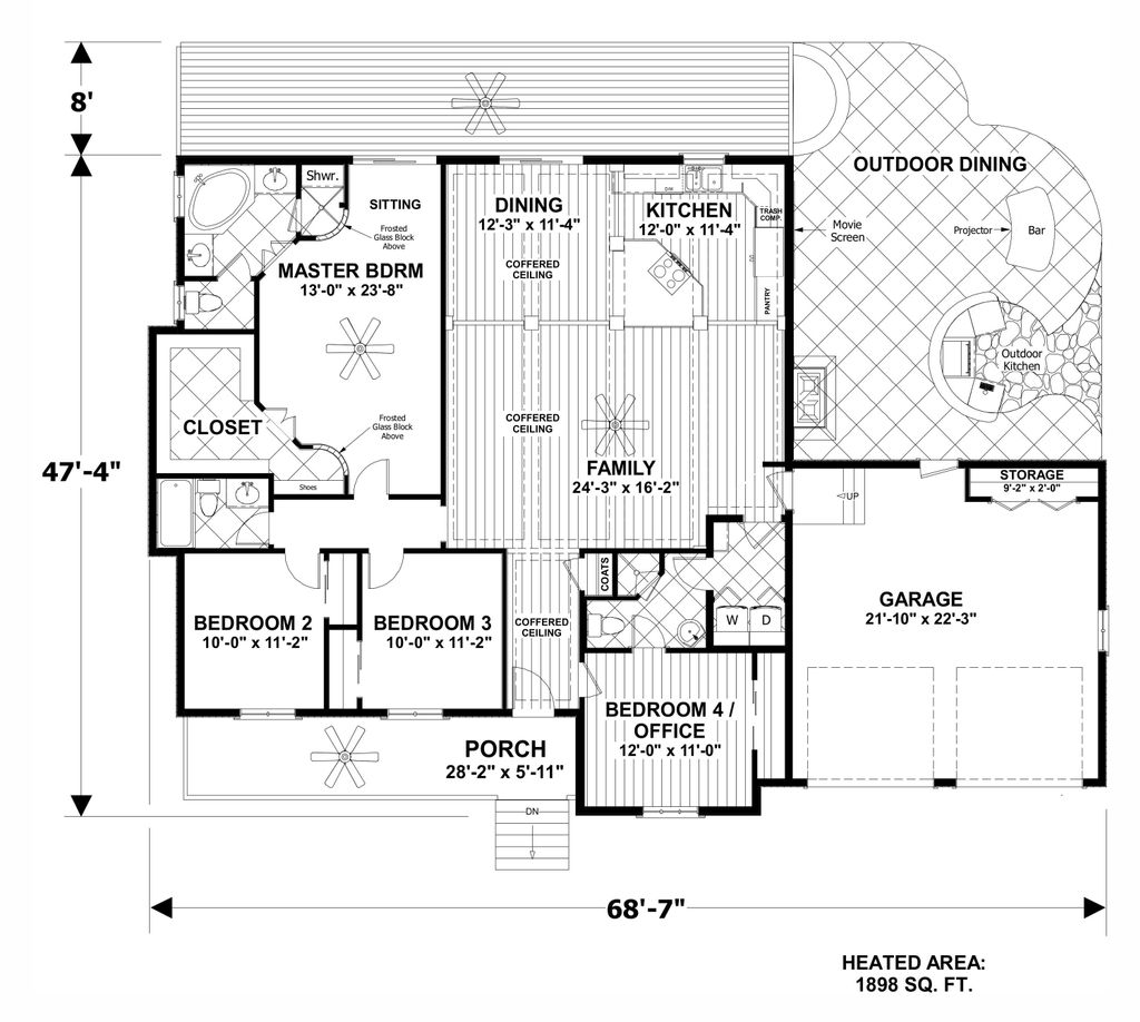 Craftsman Style House Plan 4 Beds 3 Baths 1898 Sq Ft Plan 56