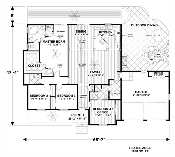 Home Plan - Craftsman Floor Plan - Main Floor Plan #56-706